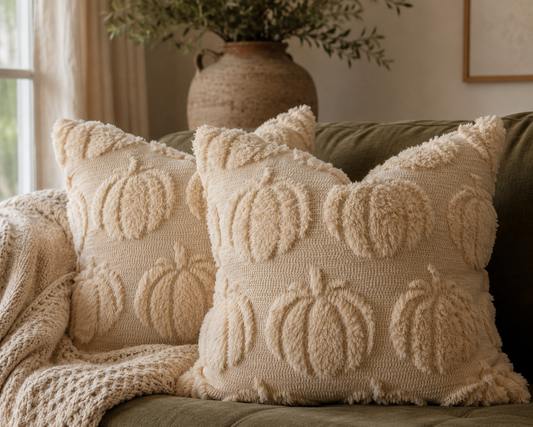 Beige Pumpkin Pillow Cover